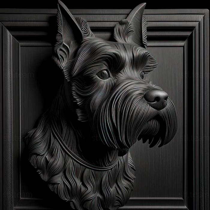 3D model Black Terrier dog (STL)